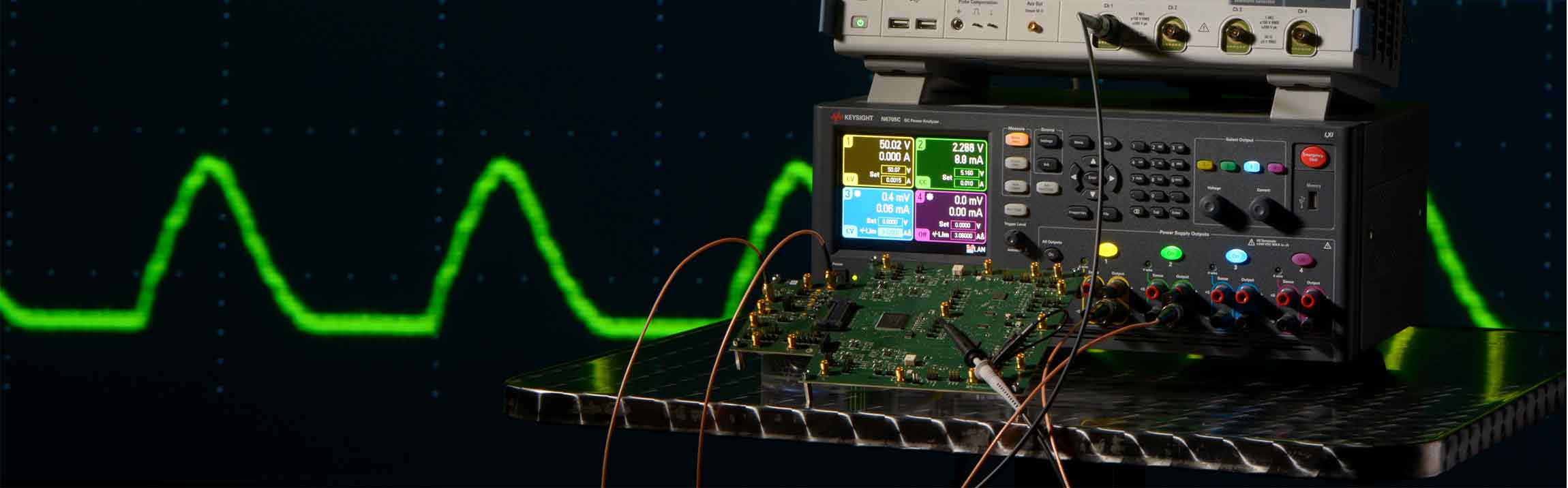 measurement setup for an eight-channel ultrasonic transceiver chip